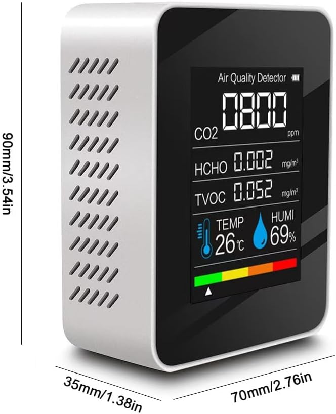 Air Quality Monitor, Accurate Detection Formaldehyde, TVOC AQI Tester for Indoor/Outdoor Air Pollution Detection. 1-Pack 2024 New Drill (Whtie)
