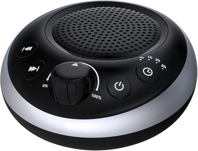 Rechargeable Portable Brown Noise Machine 2000mAH Large Battery Sound White Noise Machine 30 Soothing Sounds for Baby Kids Adults Sleep Machine Auto-Off Timer for Travel Camping and Home