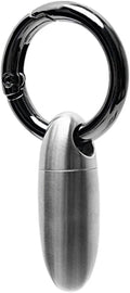 Mini Titanium Pill Holder Keychain, Waterproof EDC Pill Container Organizer for Travel, Pocket, Purse - Silver Bullet-Shaped Metal Medicine Case for Medicine & Vitamins - A 1PC
