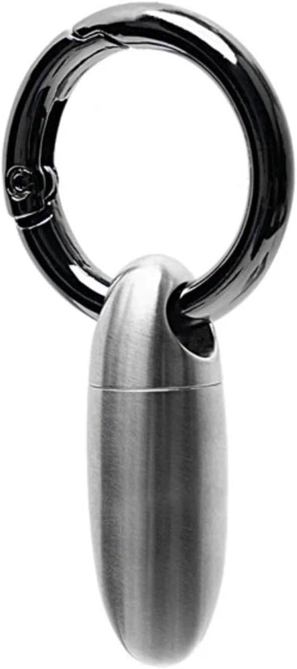 Mini Titanium Pill Holder Keychain, Waterproof EDC Pill Container Organizer for Travel, Pocket, Purse - Silver Bullet-Shaped Metal Medicine Case for Medicine & Vitamins - A 1PC