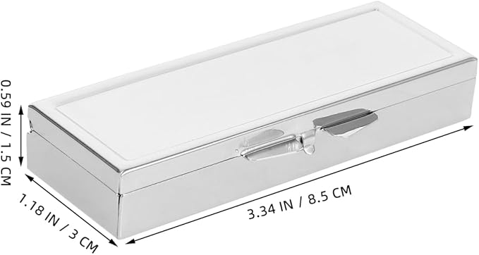 Healifty 2pcs Box Stainless Steel Metal Pill case Stainless Steel Pill Organizer Monthly Pill Organizer Weekly Pill Holder Crafts Organizer Portable Travel Makeup