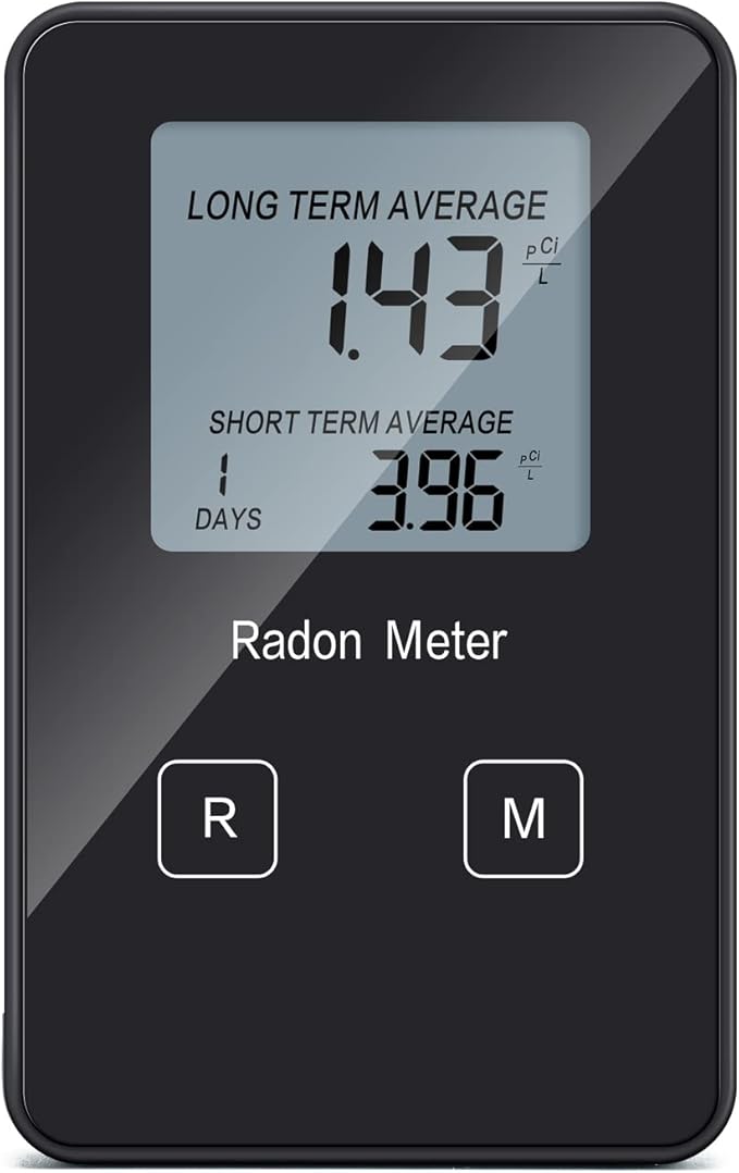 Home Radon Detector, Portable Radon Tester, Long and Short Term Monitor, Powered by Rechargeable Battery, Monitor Your Home Radon Level, Prevent Radon Exceed