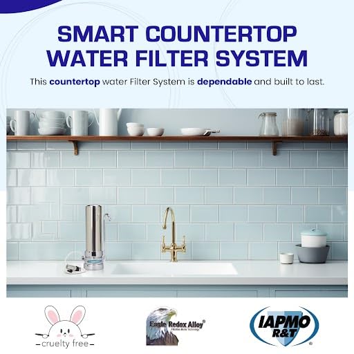 Smart Countertop Water Filter System | Crystal Quest (Single, Stainless Steel)