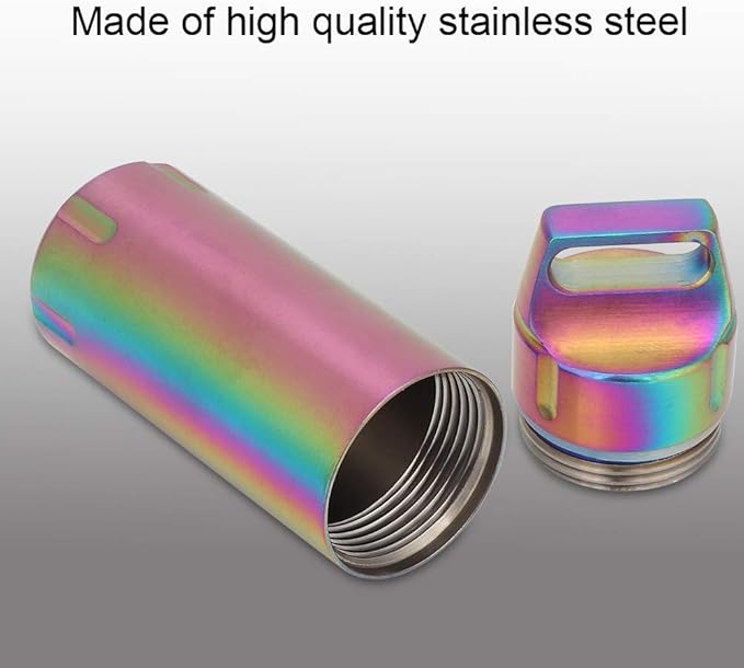 Organizers, Portable Box Case Stainless Steel Pills Case Container Bottles Keychain for Women Man Elderly Outdoor Sports Travel Holder (Colorful)
