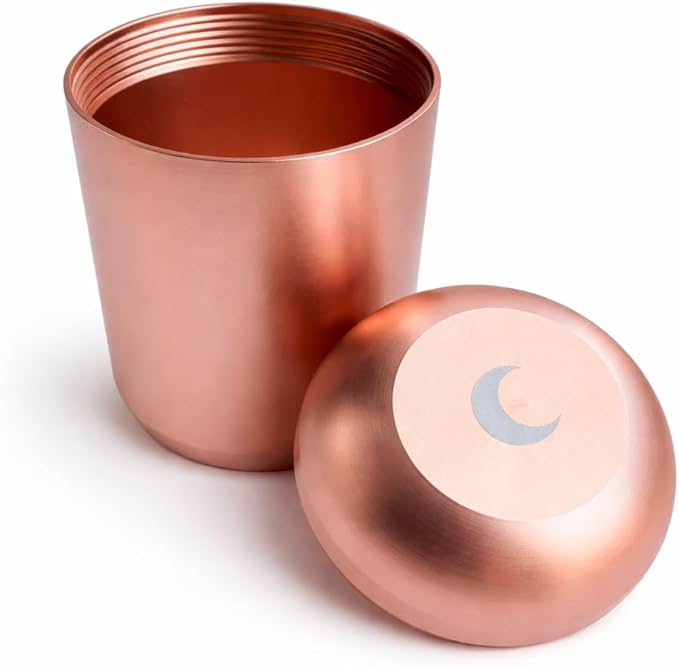 Brando Moon Metal Pill Container Airtight Storage Jar - 1.8 x 2.8” Pocket Size Portable Pill Box Case – Sturdy Storage Organizer for Coffee, Pills and other Small Components while Traveling