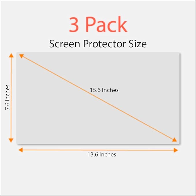 Anti Blue Light Screen Protector (3 Pack) for 15.6" Lenovo Chromebook, 15.6" Acer Chromebook, 15.6" Asus Chromebook, 15.6" Samsung Chromebook, 15.6" Dell Chromebook, 15.6" HP Chromebook