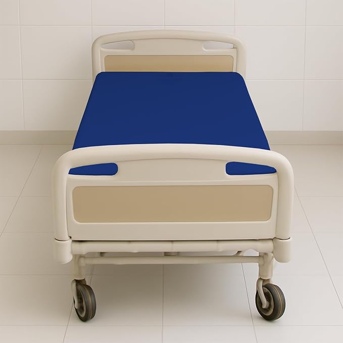 4 Pack Fitted Hospital Bed Sheets - Soft Microfiber Hospital Fitted Sheet - Hospital Bed Fitted Sheets (Royal Blue, 36" x 84" x 12")