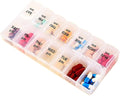 Large Pill Organizer, Weekly Portable Pill Dispenser Reminder, Travel Daily Pill Case Box Holder, Medication Planner for Vitamin, Medicine, Fish Oil, Supplements, 14 Compartment, Transparent