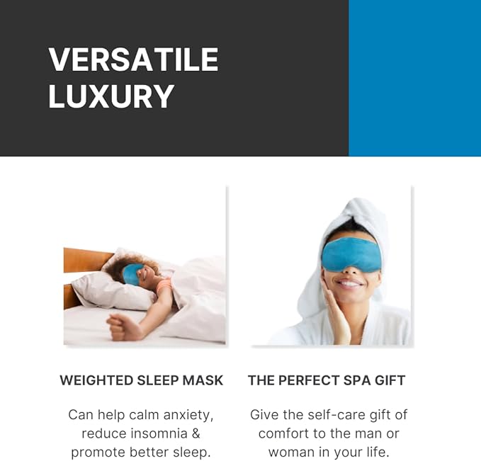 Sinus Relief Mask - Moist Heat for Allergy Pressure - Cold or Warm - Microwavable Ice Pack for Migraine Headache Pain, Self Care Spa Gifts, Relaxation, Weighted Sleep Mask, Eye Pillow, Men or Women
