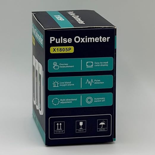 X1805P Fingertip Pulse Oximeter Blood Oxygen (O2) Saturation Monitor Pulse Ox w/Plethysmograph and Perfusion Index (PI) For Sports or Aviation Use