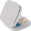 Portable Mini Metal Travel Medicine Box/3 Compartments (Square Silver)