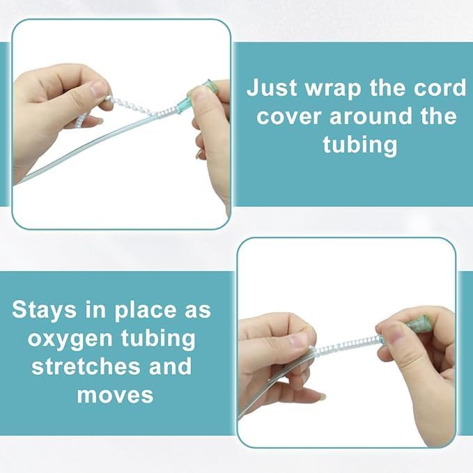 10 Pack Oxygen Tube Support Crimp Straightener Oxygen Tubing Accessories for Portable Oxygen Concentrator Oxygen Hose Nasal Cannula White