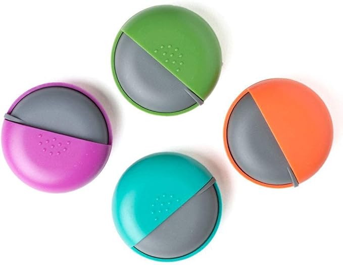 INVODA Travel Pill Organizer Cute Round Pill Box for Purse Compact Medicine Container for Pills, Fish Oil, Vitamins & Supplements