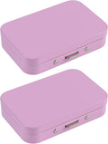 2 PCS Pill Box with Mirror, Portable 3 Compartment Medicine Pill Organizer, Cute Small Pill Case Supplement Organizer Pill Holder for Purse Travel(Pink)