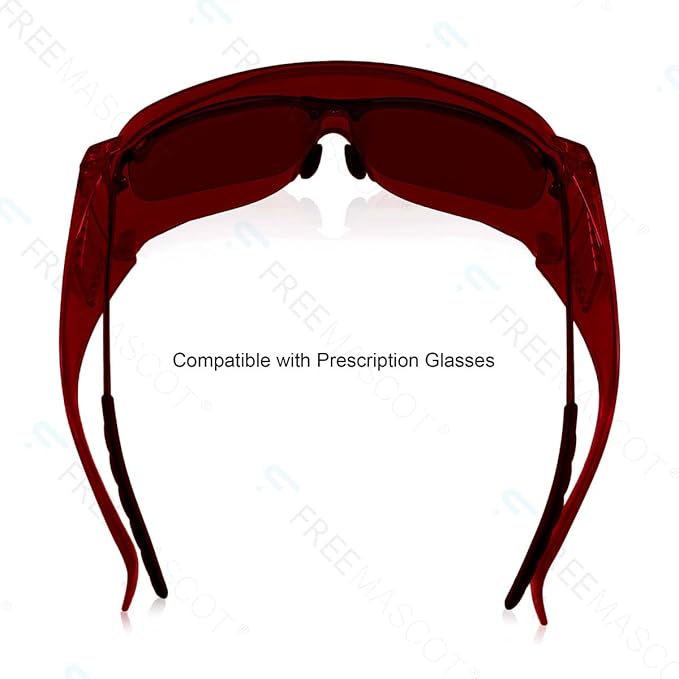 FreeMascot OD 4+ 190nm-540nm Wavelength Laser Safety Glasses for Typical 405nm, 450nm, 520nm, 532nm Laser Light for Hair Removal Laser Treatment Eye Protection Goggles (Red)