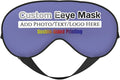 Personalized Eye Mask Add Picture Text Image Logo Custom Travel Sleeping Masks for Home Office Customized Sleep Mask for Men Women Blocks Light Adjustable Strap Violet
