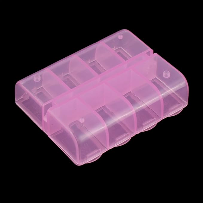 uxcell Pill Tablet 8 Slots Dispenser Organizer Storage Case Box Clear Pink