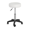 F2C Leather Adjustable Bar Stools Swivel Chairs Facial Massage Spa Salon Stool with Wheels White/Black (White)