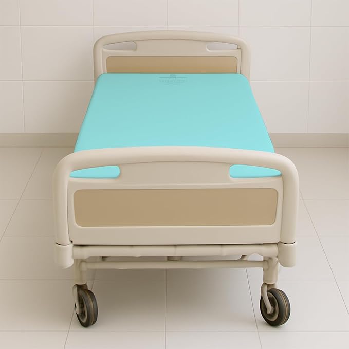 6 Pack Fitted Hospital Bed Sheets - Soft Microfiber Hospital Fitted Sheet - Hospital Bed Fitted Sheets (Aqua Blue, 36" x 84" x 12")