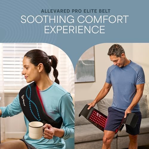 Lifepro Red Light Therapy Belt – Allevared Infrared Red Light Therapy for Body, Back Pain and Shoulder - 660nm & 850nm Near Infrared Heating Pad – Adjustable & Portable for Wellness & Relaxation