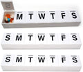 Jumbo Weekly 11" Pill Organizer - Extra Large Compartments Will Hold 7 Days Worth of Vitamins and Medications - Great Size for Gummy & Chewable Vitamins (3 Pack)