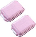 Cabilock 2pcs Daily Pill Box, 3-Layer Foldable Travel Pill Case with 8 Compartments, Portable Storage Organizer for Medications Vitamin Fish Oil Supplements, Pink