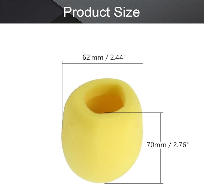 Fielect 2Pcs Microphone Cover Sponge Foam Mic Cover Handheld Microphone Windscreen Shield Protection Micro Foam Filter Yellow for KTV Broadcasting