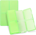 FYY Daily Pill Organizer, 7 Compartments Portable Pill Case Travel Pill Organizer,[Folding Design] Pill Box for Purse Pocket to Hold Vitamins,Cod Liver Oil,Supplements and Medication-Clear Green
