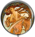 Alphonse Mucha Art Nouveau - Art Deco Pill Box - Charm Pill Box - Glass Candy Box