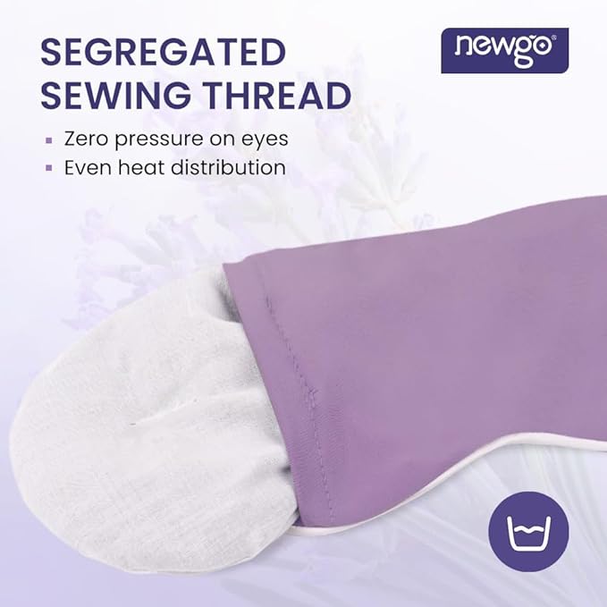 NEWGO Microwave Heated Eye Mask Soothing Relief for Dry Eyes, Heat Therapy Warm Eye Compress with Removable Cover for Stye, Blepharitis, Relaxation or Gift Choice - Purple