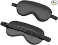 Soft Silk Sleep Eye Masks Lightweight Eye Cover Eyeshade for Night Sleeping with Elastic Strap Black