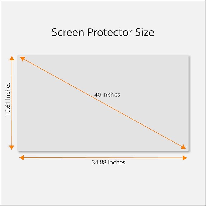 Anti Blue Light Screen Protector for 40 Inches (Screen measured Diagonally) TV. Filter out Blue Light that relieve computer eye strain and help you sleep better