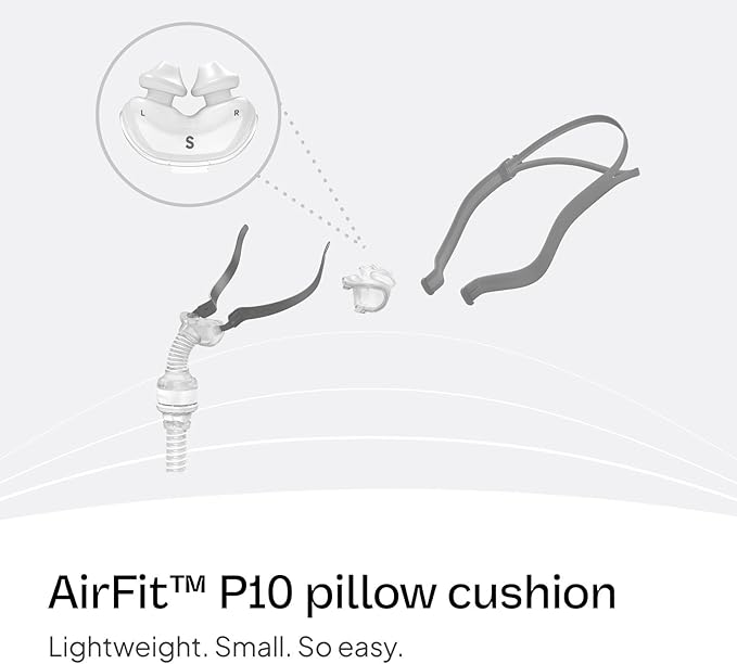 Resmed AirFit P10 Nasal Pillow Cushion - CPAP Mask Accessories Replacement - Soft Lightweight Silicone - Dual Wall - Small