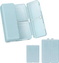 FYY 2 Pcs Daily Pill Organizer, 7 Compartments Portable Pill Case Travel Pill Organizer,[Folding Design] Pill Box for Purse Pocket to Hold Vitamins,Cod Liver Oil,Supplements and Medication-Blue