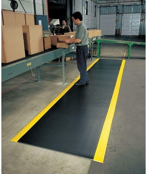Notrax 417 Bubble Sof-Tred™ with Dyna-Shield® 3' x 12' x 1/2" Anti Fatigue Mat, Slip Resistant Bubble Textured Surface, Ideal for Industrial and Commercial Workplaces, Black, 417S0312BL