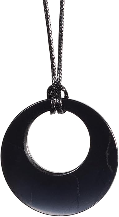 Shungite Pendant Necklace - Harmonizing Shield Defense - Wearable Shungite Crystal for Stress Down and Vitality Up - Shungites Stones from Russian Mine