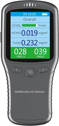 Air Quality Monitor Indoor, 5 in 1 Formaldehyde Detector, voc Meter, Detect Indoor HCHO,TVOC,AQI,PM2.5,PM10. Colorful LCD Screen & USB Charging