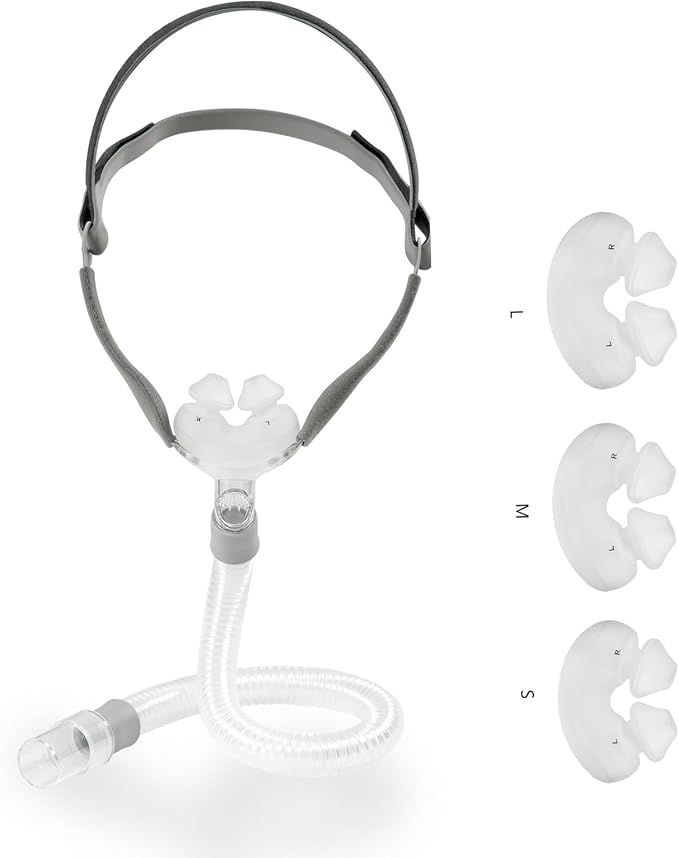 Nasal Pillow Universal Replacement Kit, Easy to Connecting Your Machine，Nasal Msk with S,M,L Size Nose Pillow Adapter, Frame Cushion, Elbow/Swivel,HeadHear,Strap and Hose