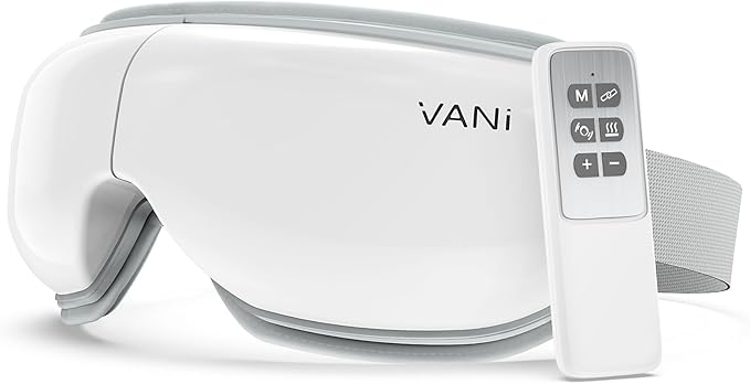 VANI Eyeliber 2 Plus Eye Massager with Remote, Valentines Day Gifts for Him Her Birthday Gifts for Men Women, Headache Massager for Migraines, Heated Eye Mask for Reducing Eye Strain and Dry Eyes