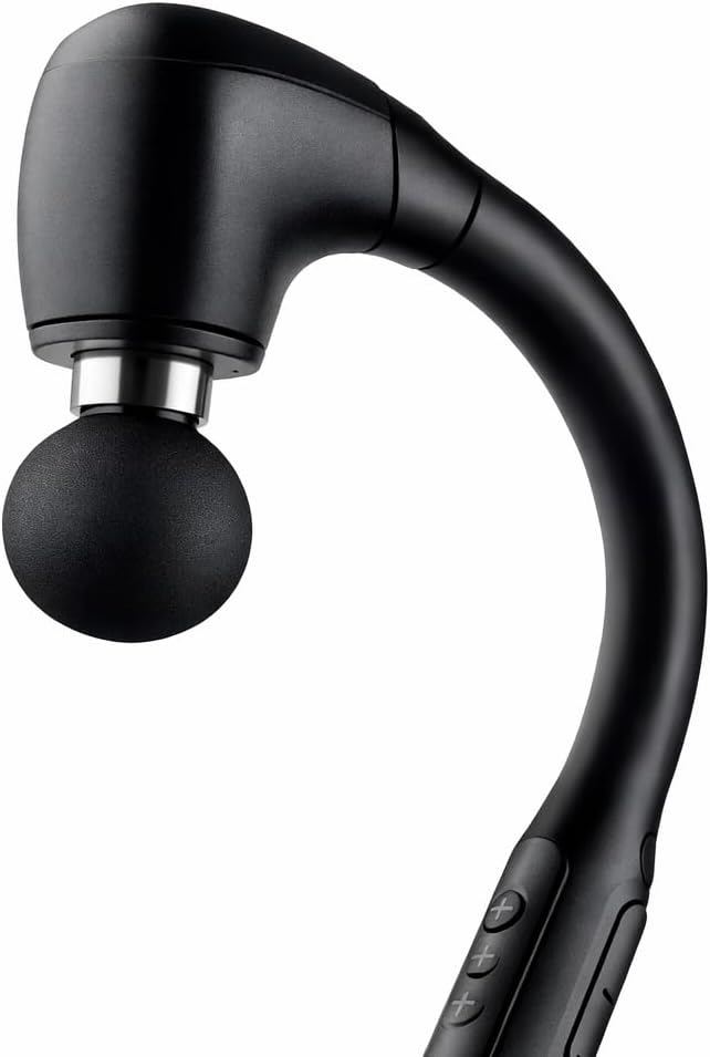Deep Tissue Massage Gun with Long Handle – 12mm Percussion Massager for Back and Neck, 4 Massage Heads, Adjustable Speeds, Ergonomic Handheld Design