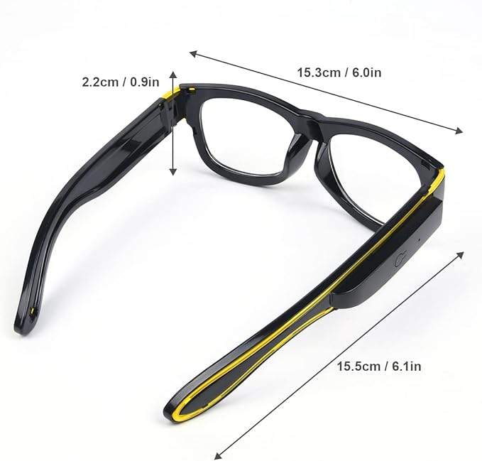Ainiv Wireless Light Up Glasses 3 Modes LED Luminous Glasses Glow in the Dark for Parties, DJ, EDM, Halloween, Christmas