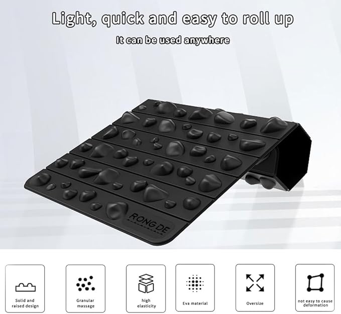 Foot Massage Mat for Plantar Fasciitis & Heel Pain Relief - Non-Electric Acupressure Pad - Office & Home Reflexology Floor Mat - Durable Rubber Foot Pain Relief Mat, 20'' x 11.8 ''