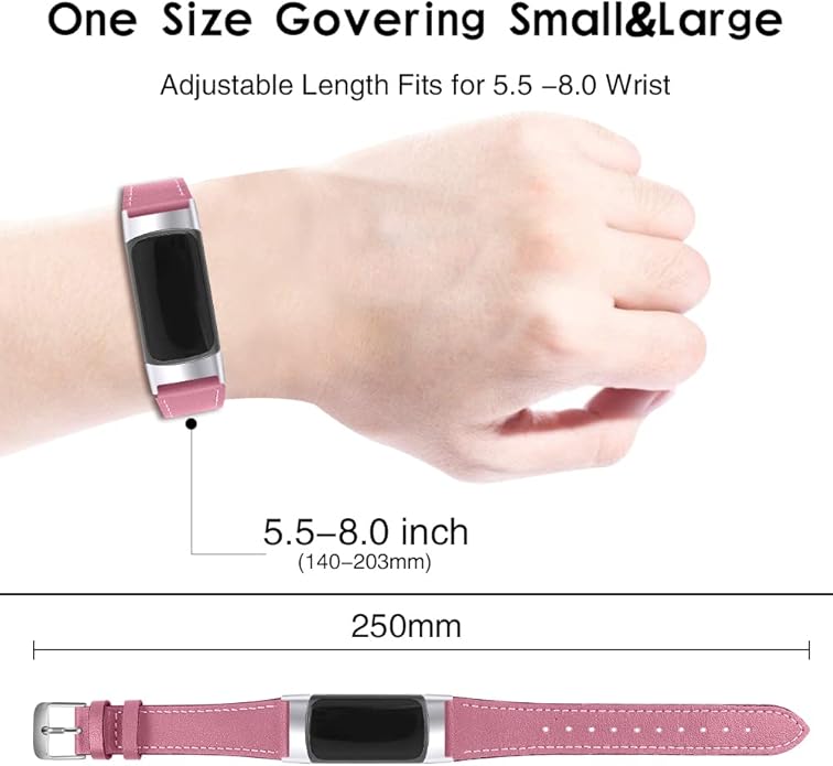 Compatible with Fitbit Charge 5 Leather Bands for Women Men, Feminine Leather Replacement Watch Band Straps Wristbands Bracelet Accessory for Fitbit Charge 5 GPS Tracker