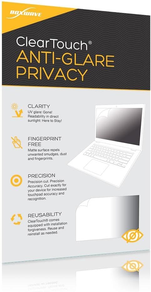 BoxWave Screen Protector Compatible with Skylight Calendar (15 inch) - ClearTouch Anti-Glare Privacy (2-Pack), Privacy Screen Protector Flexible Film Anti-Glare