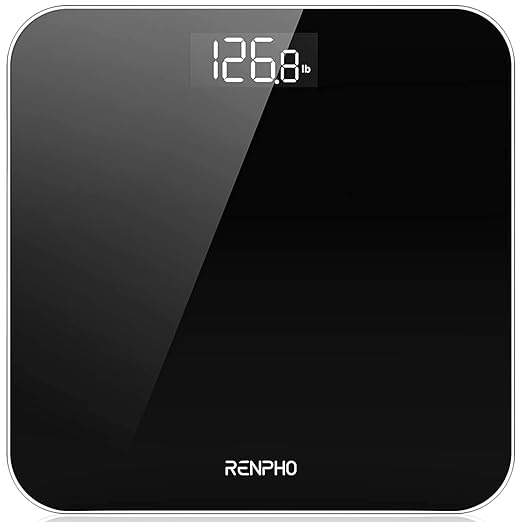 RENPHO Scale for Body Weight, Mechanical Bathroom Weighing Scale, Highly Accurate & Measures Weight up to 400 lb/180kg, Batteries Included, 10.2"/260mm, Black-Core 1S