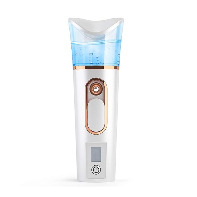 Handy Nano Mist Sprayer with Skin Analyzer Moisture Tester, Portable Facial Atomization Eyelash Extensions Steamer Mister,Mini Cool with Large Capacity,Face Moisturizing,Hydration Refreshing