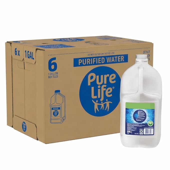 Distilled Water 1 Gallon Bottles – Case of 6 (6 Gallons Total) | Distilled Drinkingwater, Bulk Gallon Water, Bottled WaterGift Set for Household Use, Humidifier, Appliances & Everyday Hydration