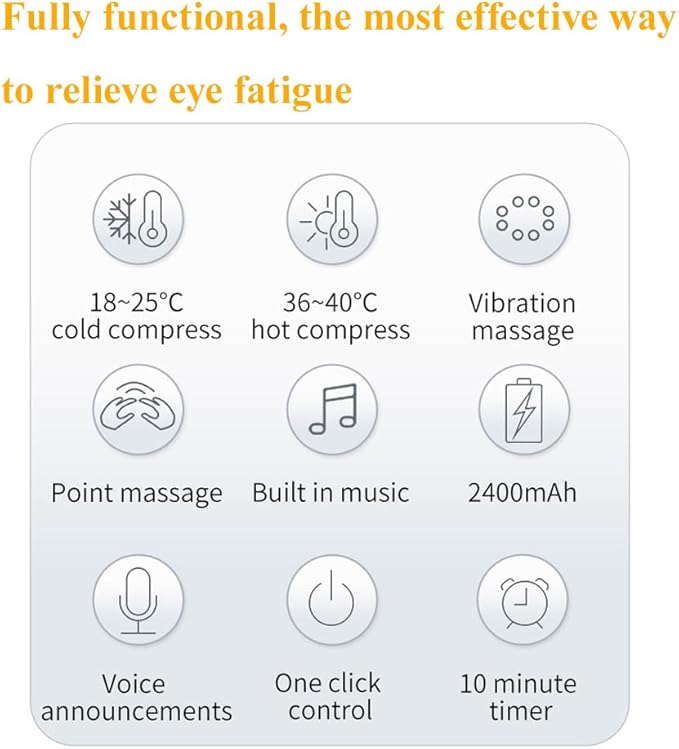 Eye Massager with Heat and Cooling for Migraines, Eye Mask with Bluetooth, Smart Sleep Mask for Dry Eyes Relax, Reduce Strain Massage Equipment for Mom Dad Women Men.