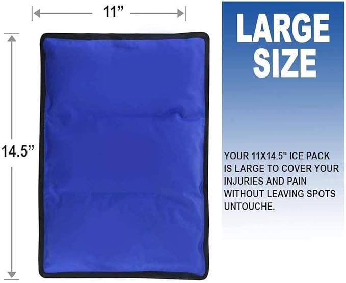 Ice Pack for Injuries Reusable, Soft Gel Flexible - (Large: 11"x14.5") for Hip, Shoulder, Knee, Back - Comfy Cold Pack Compress for Swelling, Bruises, Surgery (Lavender, 1 Pack)