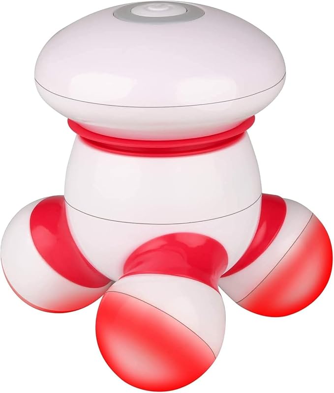 cotsoco Mini Handheld Massager, Portable Vibrating Body Massager with LED Light for Hand Head Neck Back Legs Arms Pain Release, Battery Operated to Use at Home, Office, Travel,As Gifts